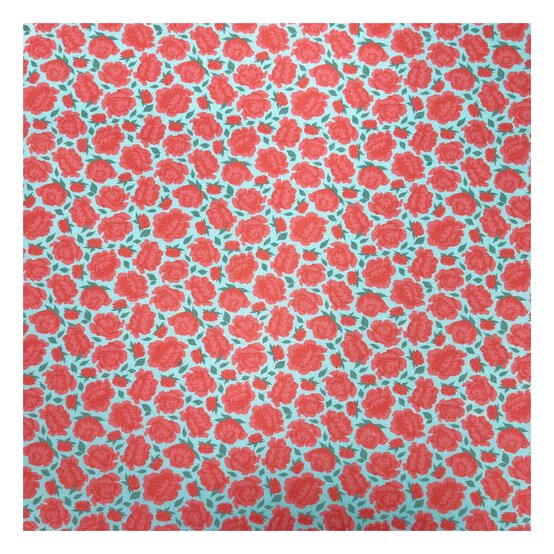 Vintage Floral Blue Meadow Cotton Fabric by the Metre image number 2