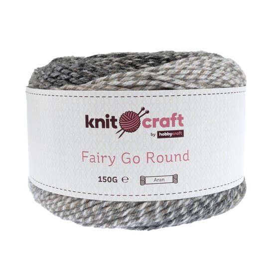 Knitcraft Grey Beige Fairy Go Round Aran Yarn 150g image number 1
