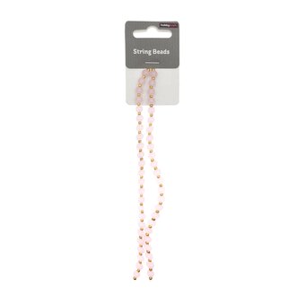 Pink and Gold String Beads 18cm 2 Pack