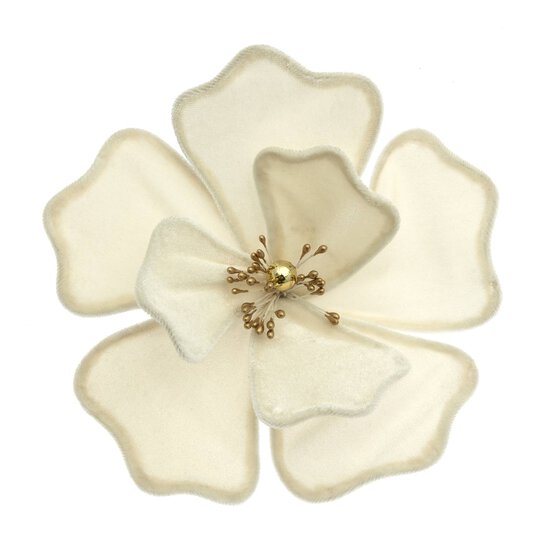 Cream Flower Clip 18cm image number 1