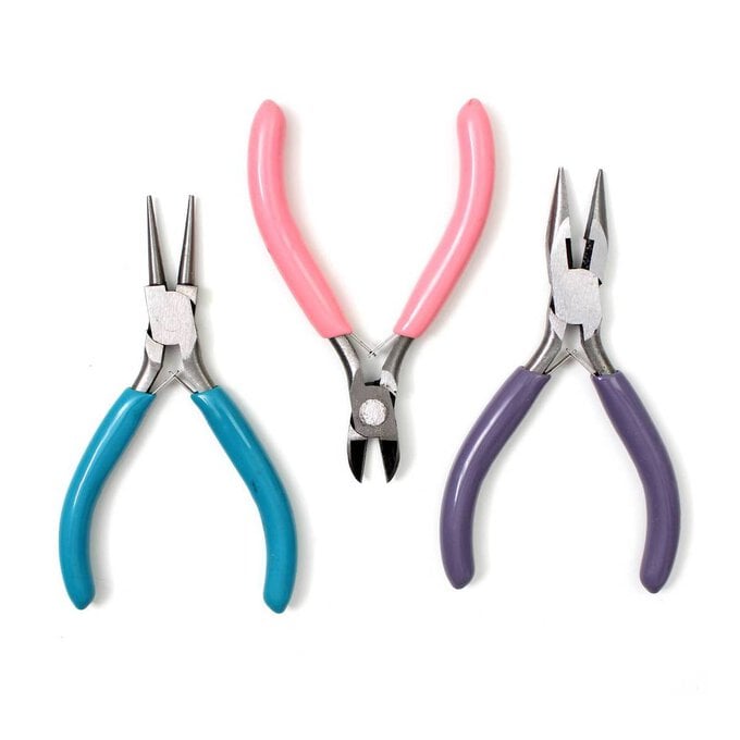 Pink Blue and Lilac Pliers Set 3 Pack image number 1