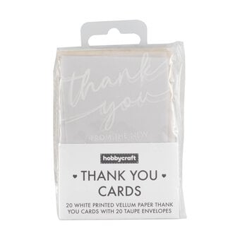 White Vellum Thank You Cards 20 Pack  image number 3