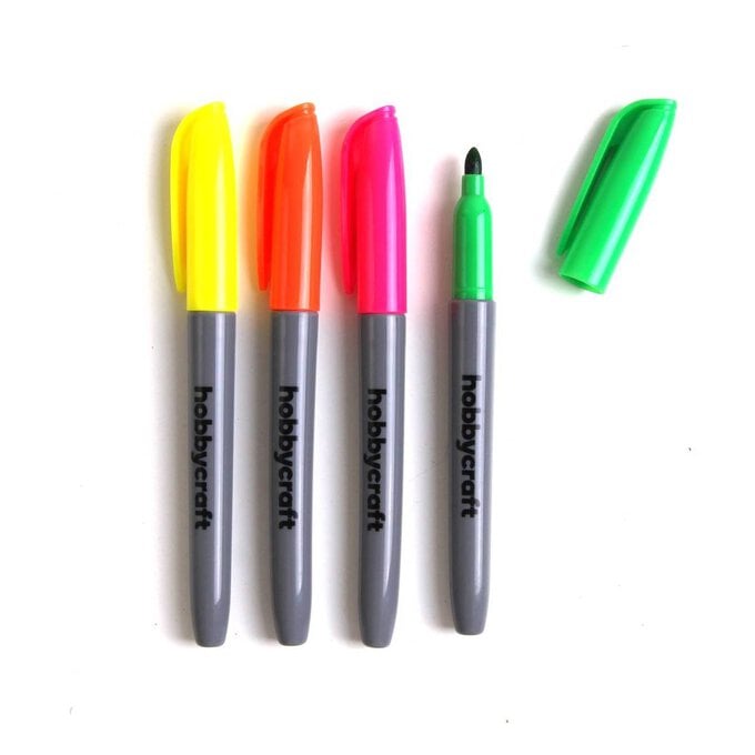 Fluorescent Permanent Markers 4 Pack image number 1
