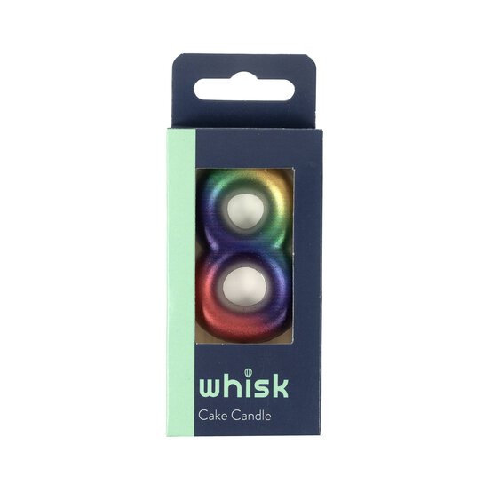 Whisk Metallic Rainbow Number 8 Candle image number 2