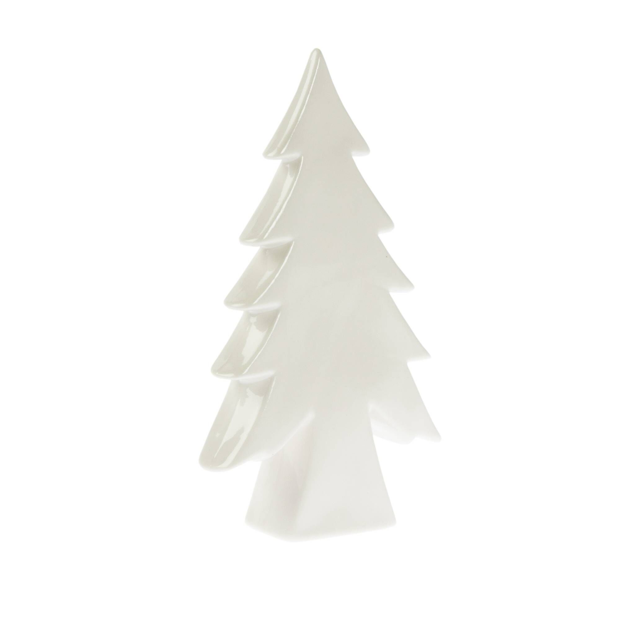 White Glaze Ceramic Flat Tree 19cm Hobbycraft