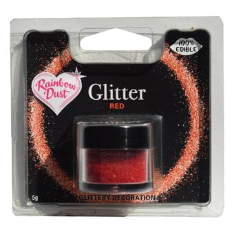 Rainbow Dust Red Edible Glitter 5g image number 2