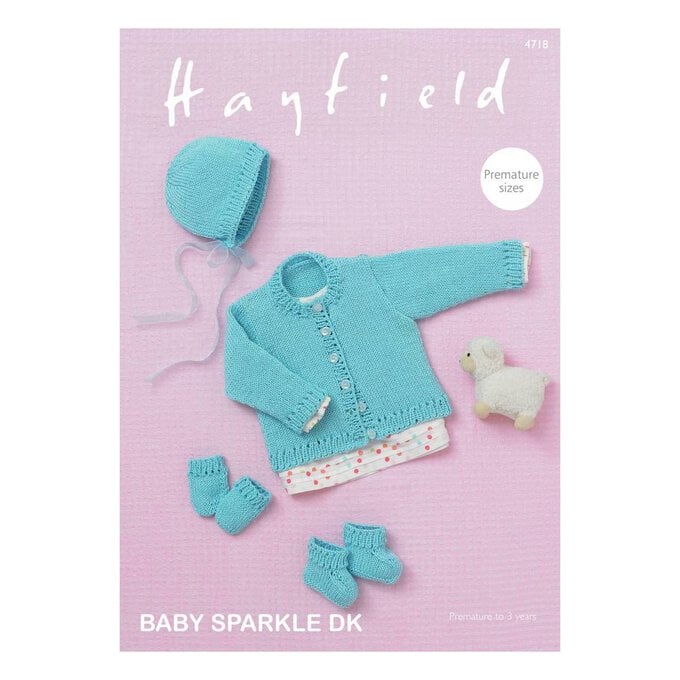 Hayfield Baby Sparkle DK Cardigan and Accessories Digital Pattern 4718 image number 1