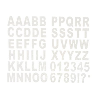 White Foil Chipboard Alphabet Stickers 