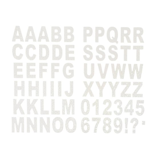 White Foil Chipboard Alphabet Stickers  image number 1
