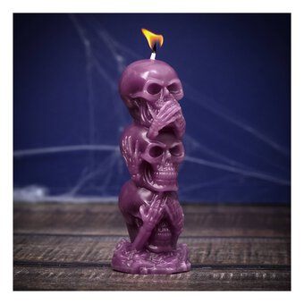 Purple Skull Candle