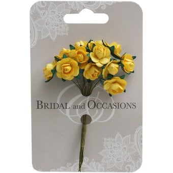 Wedding Creations Yellow Open Roses 12 Pieces image number 3
