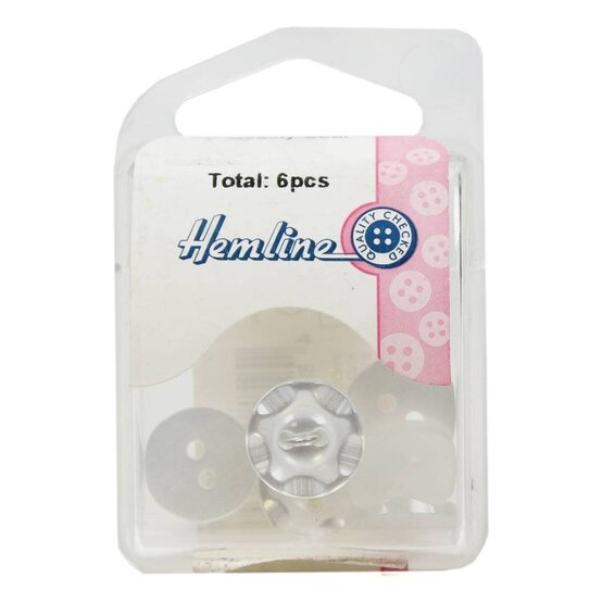 Hemline White Basic Scalloped Edge Button 6 Pack image number 2