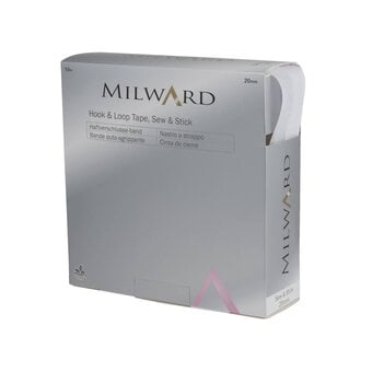Milward White Sew & Stick Hook and Loop Tape by the Metre