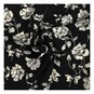 White on Black Floral Crinkle Print Fabric by the Metre image number 1