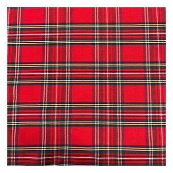Red Poly Cotton Tartan Fabric by the Metre image number 2