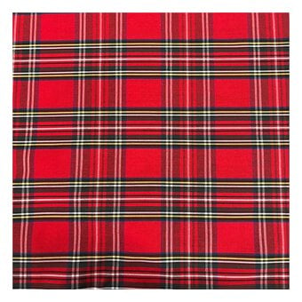 Red Poly Cotton Tartan Fabric by the Metre
