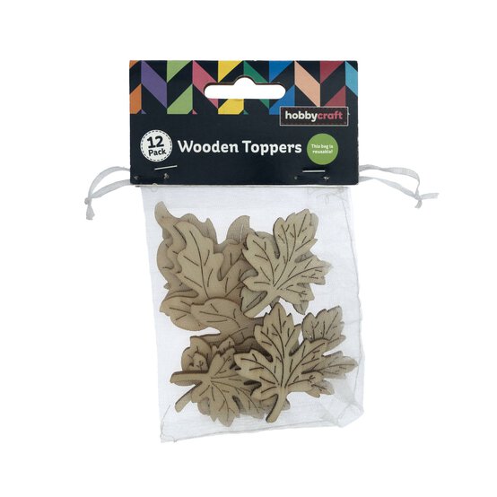 Autumn Leaf Wooden Toppers 12 Pack image number 4