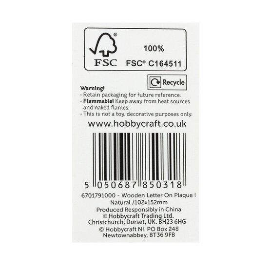 Wooden Letter I Plaque 10cm x 15cm image number 5