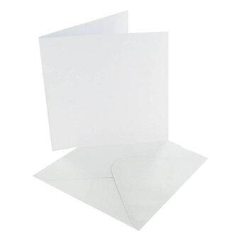 White Single Card & Envelope 7.9 x 7.9 Inches