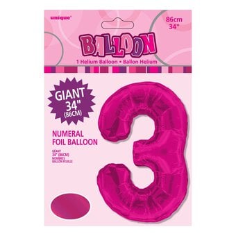 Extra Large Pink Foil 3 Balloon