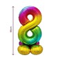 Standing Multicoloured Number 8 Balloon 90cm image number 2