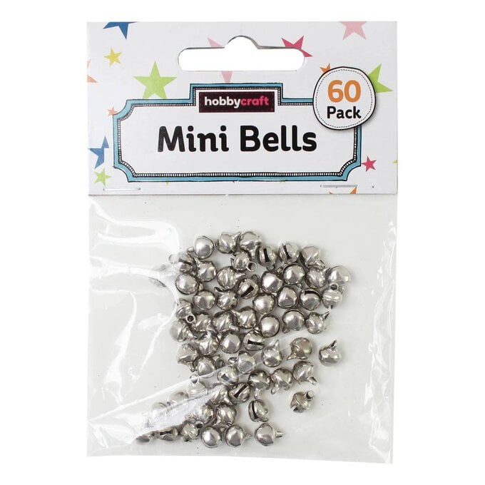 Mini Silver Jingle Bells 60 Pack