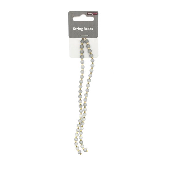 Grey and Gold String Beads 18cm 2 Pack image number 1