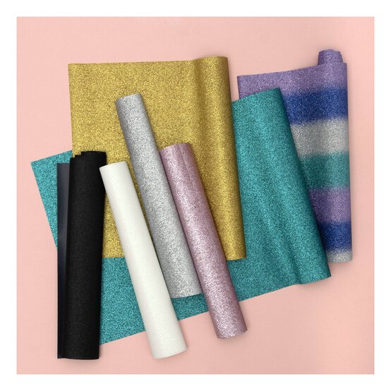 Black Glitter Iron-On Vinyl 12 x 24 Inches image number 5