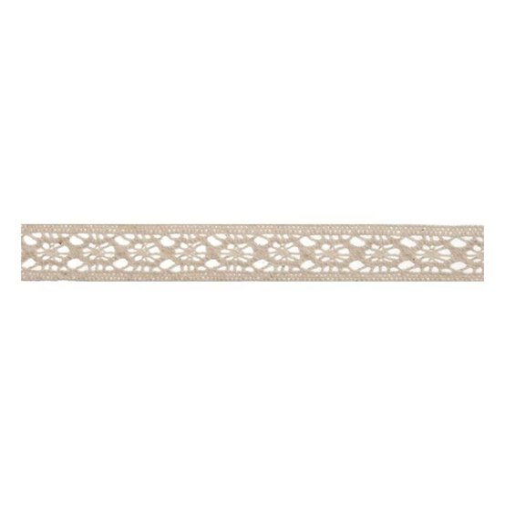 Cream Crochet Lace Cotton Ribbon 12mm x 5m image number 1
