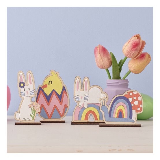 Paint Your Own Easter Wooden Decorations 4 Pack image number 1