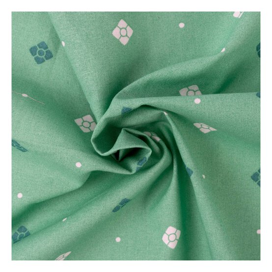 Green Little Petal Single Cotton Fat Quarter image number 2