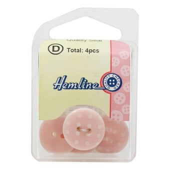 Hemline Pink Novelty Spotty Button 4 Pack image number 2