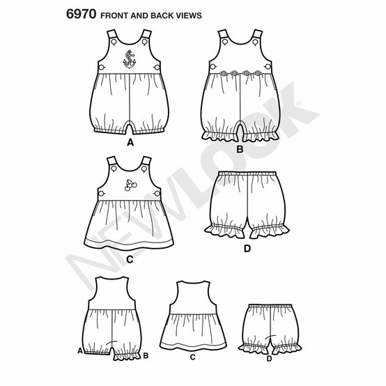 New Look Baby Clothes Sewing Pattern 6970 image number 3