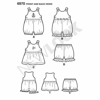 New Look Baby Clothes Sewing Pattern 6970 image number 3