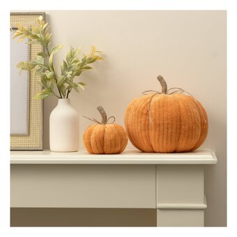 Orange Chenille Pumpkin 2 Pack Bundle