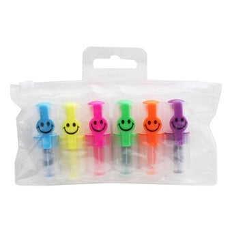 Smiley Mini Highlighters 6 Pack image number 2