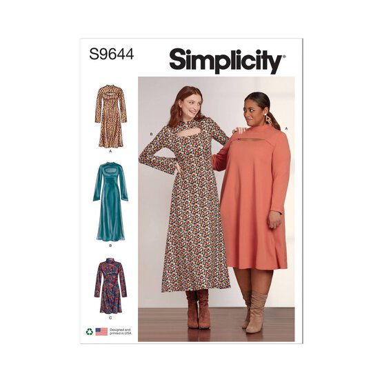Simplicity Women&rsquo;s Knit Dress Sewing Pattern S9644 (10-18) image number 1