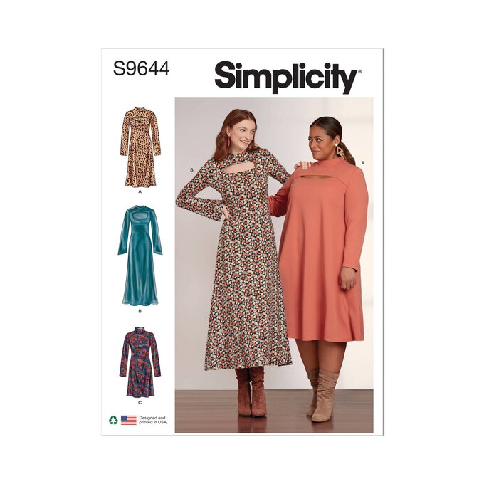 Simplicity Women’s Knit Dress Sewing Pattern S9644 (10-18) image number 1