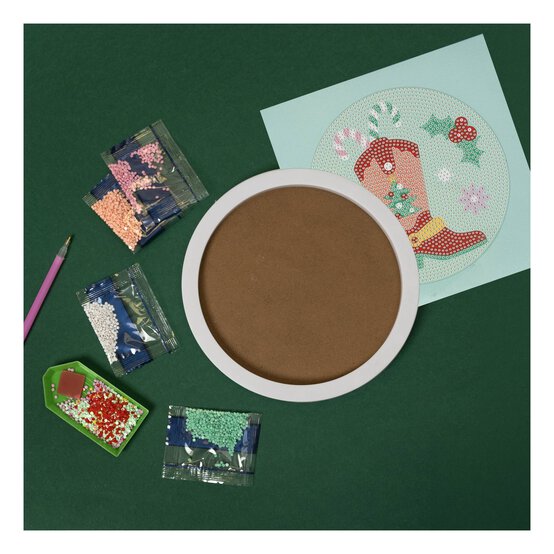 Make Your Own Gem Art Cowboy Boot Coaster Kit image number 2