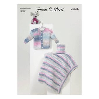 James C Brett Baby Marble DK Cardigan and Blanket Pattern JB565