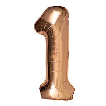 Extra Large Rose Gold Foil Number 1 Balloon