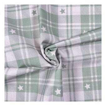 Toybox Treasures Sage Check Cotton Fabric by the Metre