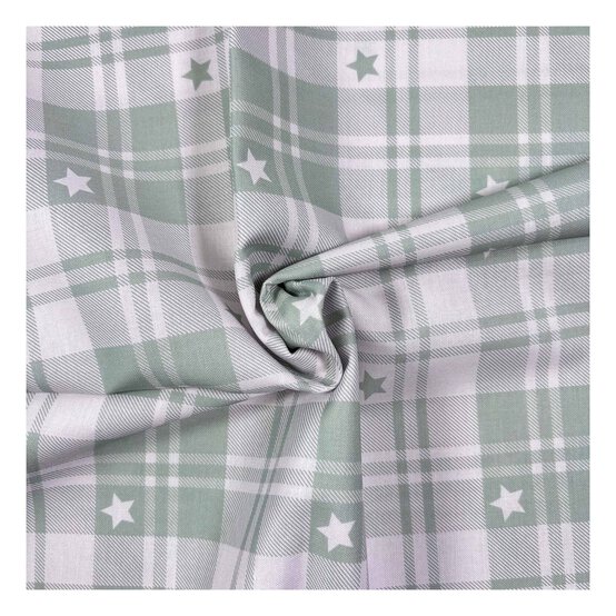 Toybox Treasures Sage Check Cotton Fabric by the Metre image number 1