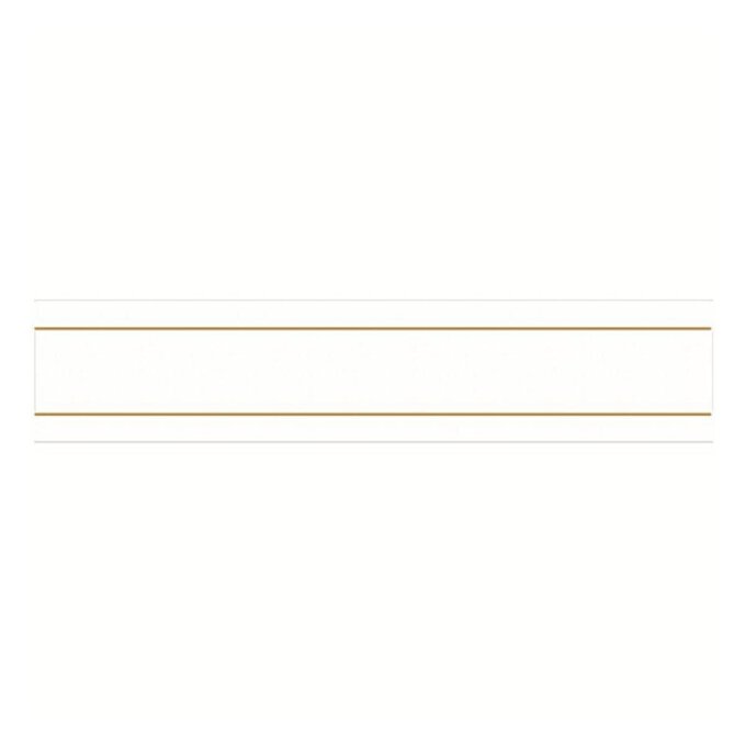 White Organza Gold Satin-Edged Ribbon 25mm x 4m image number 1