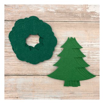 Felt Christmas Tree and Wreath Set 10 Pack