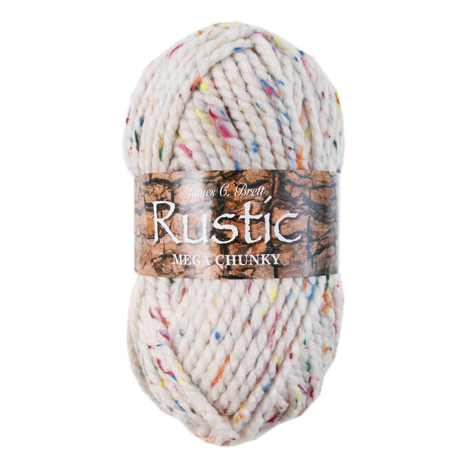James C Brett Cream Sprinkles Rustic Mega Chunky Yarn 100g Hobbycraft