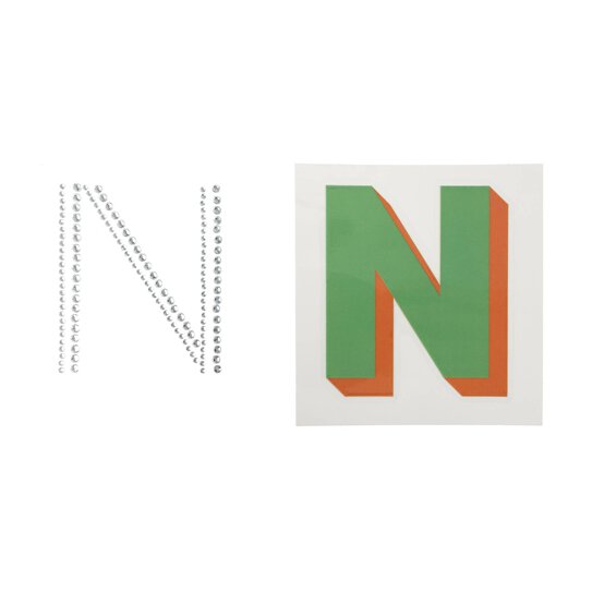 Cold Transfer and Bling Letter N Sticker Set image number 3