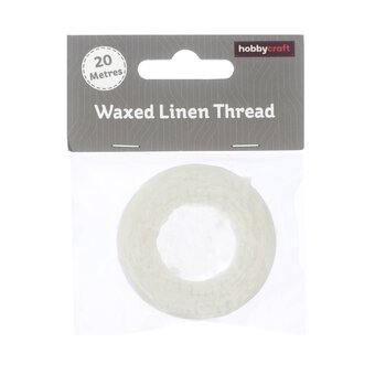 White Waxed Linen Thread 20m