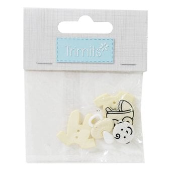 Trimits Baby Yellow Craft Buttons 5 Pieces image number 2