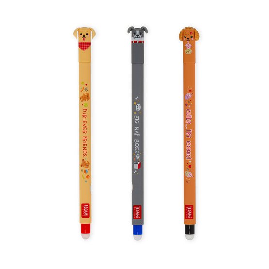 Legami Fur-Ever Friends Erasable Gel Pens 3 Pack image number 2